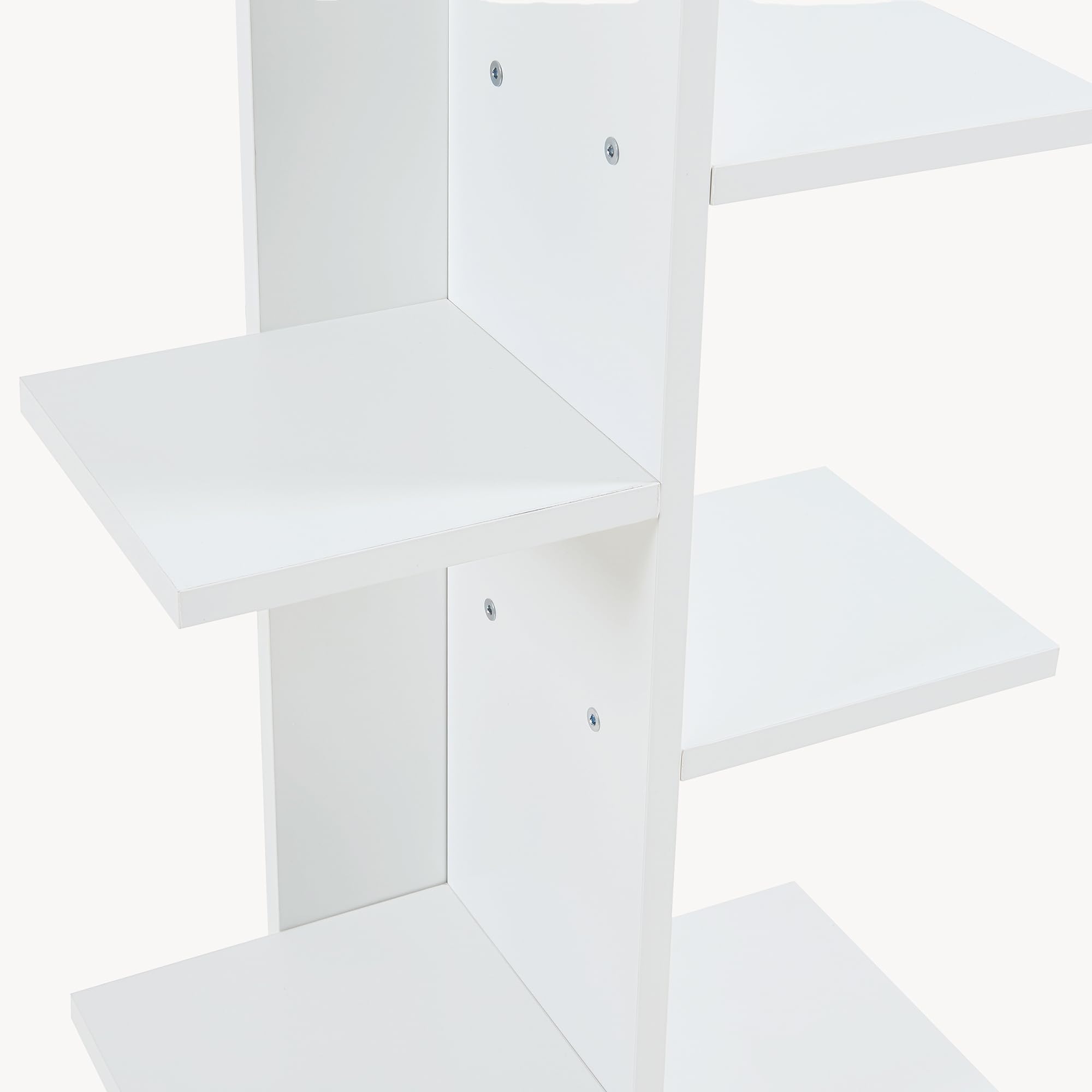 [en.casa] Librería de 9 Niveles Biblioteca Estantería Idependiente con 9 Estantes para Oficina Salón Aglomerado 122 x 40 x 20 cm Blanco