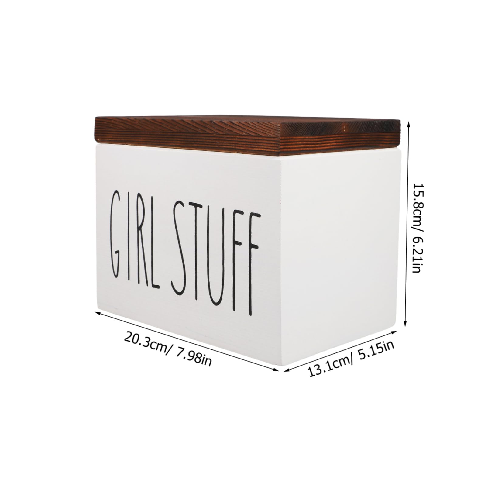 Weiße Holz Aufbewahrungsbox mit Deckel für Damenhygiene | Großes Fassungsvermögen, Staubschutz, für Schreibtisch und Arbeitsumfeld
