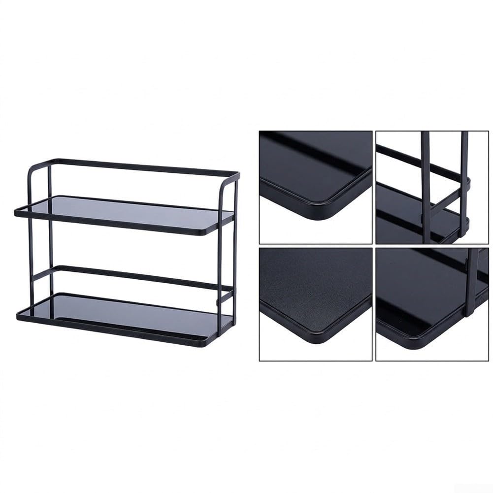 Organizador Cocina 2 Baldas para acero Negro Organizador Cocina