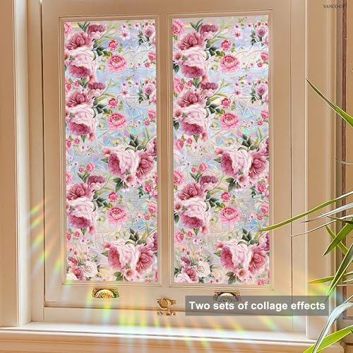 Película de privacidad para ventana floral 3D miniatura 6