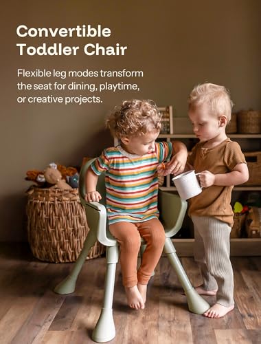 Image of HARPPA Caspio Lite High Chair, 4-in-1 Baby Feeding Chair with Footrest | Wipeable High Chairs for Babies and Toddlers, Wide Stable Base, Reinforced X-Bracket, Adjustable Double Tray, Posture Support