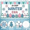 Winter Bulletin Board Kit Snowflake Paper Cutout Name Tag Classroom Decor Snowman Stickers in Our Winter Era Chalkboard DIY Craft Set New Year Teacher Supply Wall Door Decorations for Library #2