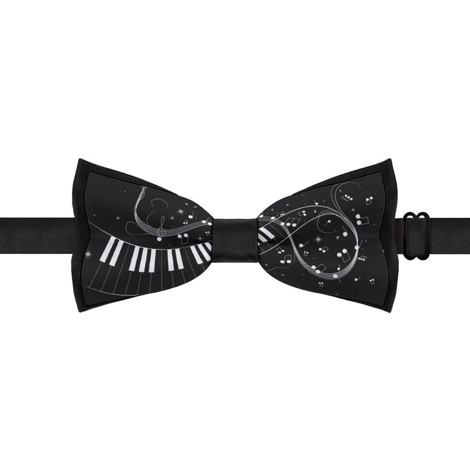 GoasNei Music Note Piano Pattern Bow Tie for Men Adjustable Necktie Funny Tie Neck Ties for Weddings Party