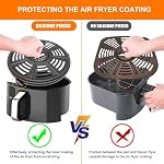 Air Fryer Replacement Tray for Ninja AF101 4 QT AF161 Max XL AF150 XL Air Fryer, 8.2'' Round Food Grade Air Fryer Grill Pan Grill Plate Crisper Plate Parts Accessories Rack,Dishwasher Safe