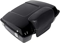 Vista 1 de TCMT Tronco con respaldo para Harley Davidson Touring Road Glide Street Glide Electra Glide Road King 1997-2013 (cierres cromados)