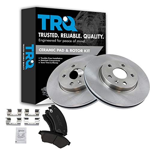 TRQ Front Brake Pad & Rotor Kit Brake Pads Brake Rotor Ceramic Co...