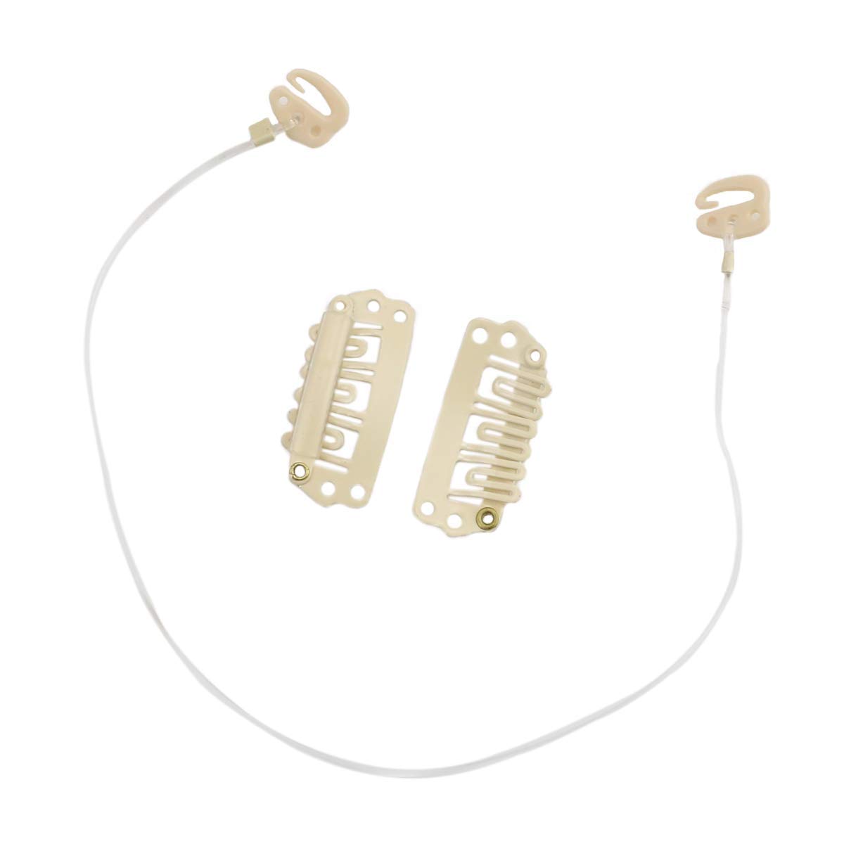 VeSunny Fishing Wire Hair Extensions Replacement Wire Adjustable Blonde Hook Paddy Transparent Wire with 2 Clips 9 Inch /Pack