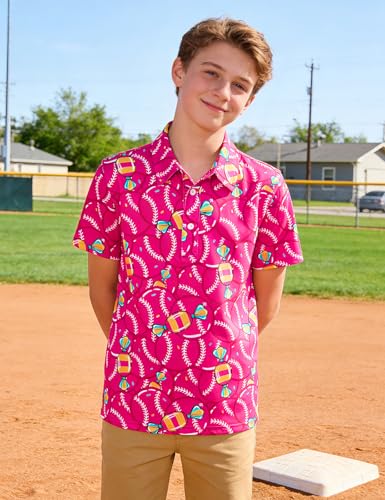 westwolf Boys Baseball Polo Size 11-12 Hot Pink Short Sleeve Collared Shirt — view 3