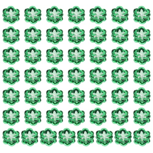 Patchs fleurs en perles PATIKIL 2cm vert lot de 100 pour customiser les vêtements - 2