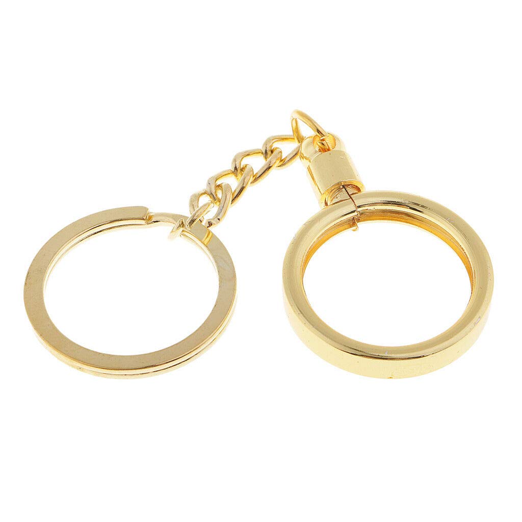 NATFUR DIY Keychains Coin Collection Key Chain Bitcoin Keyring Charm Pendant 25mm Novelty Key-Chain Holder for Gift Elegant Beautiful Great | Color - Golden