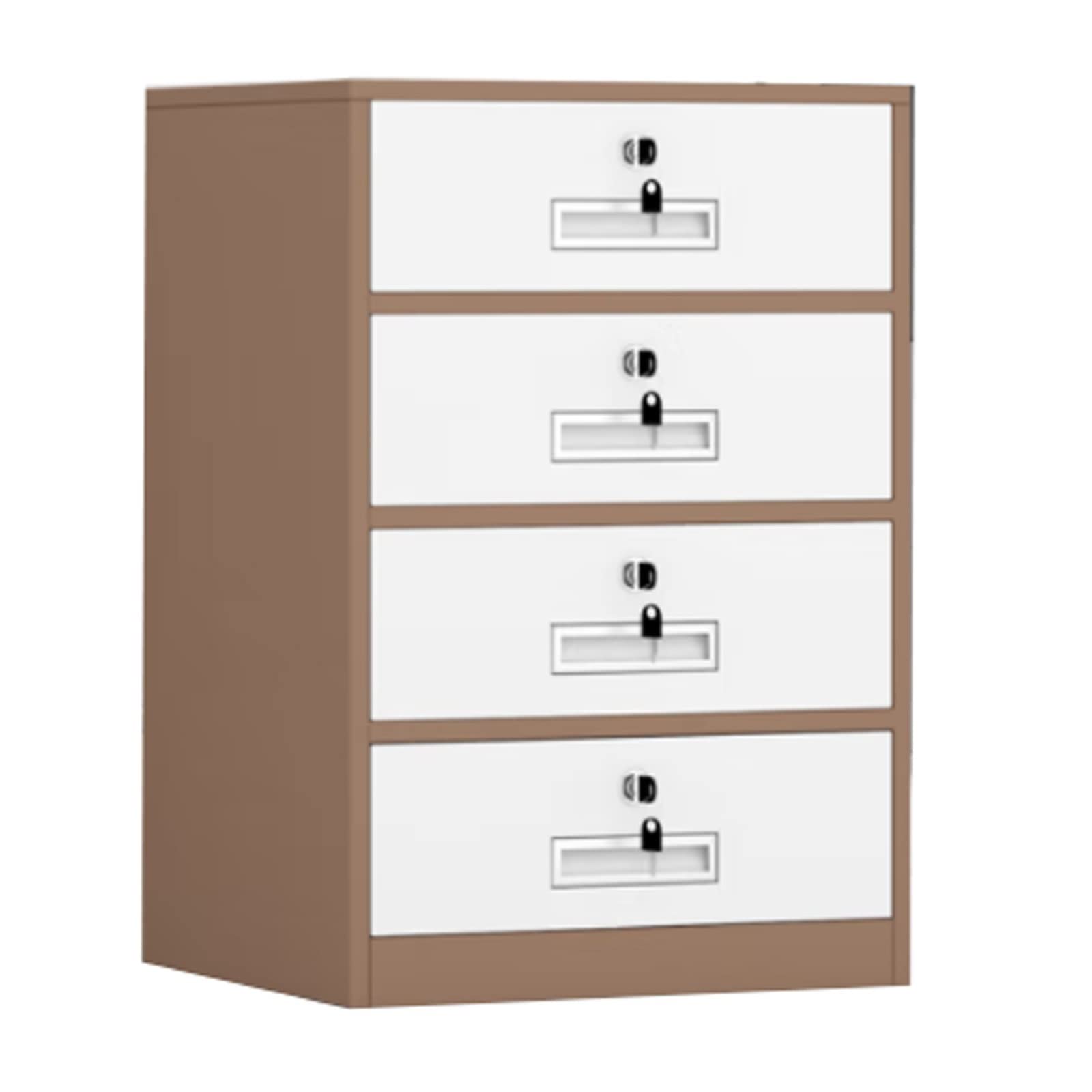 MYUYEE Metal Vertical File Cabinet With Lock For Home Office 4 Drawer Under Desk Storage Solution 15.3” Depth 25.5” Height Secure And Nize Your Office Documents Efficiently (B-One Size)