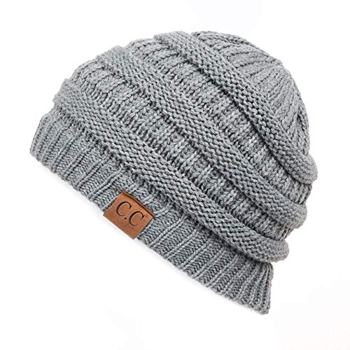 Hatsandscarf CC Exclusives Unisex Soft Stretch Solid Color Fuzzy Lined Beanie Hat (HAT-25) (Lt. Mel Grey) Hatsandscarf CC Exclusives Unisex Soft Stretch Solid Color Fuzzy Lined Beanie Hat (HAT-25) (Lt. Mel Grey)