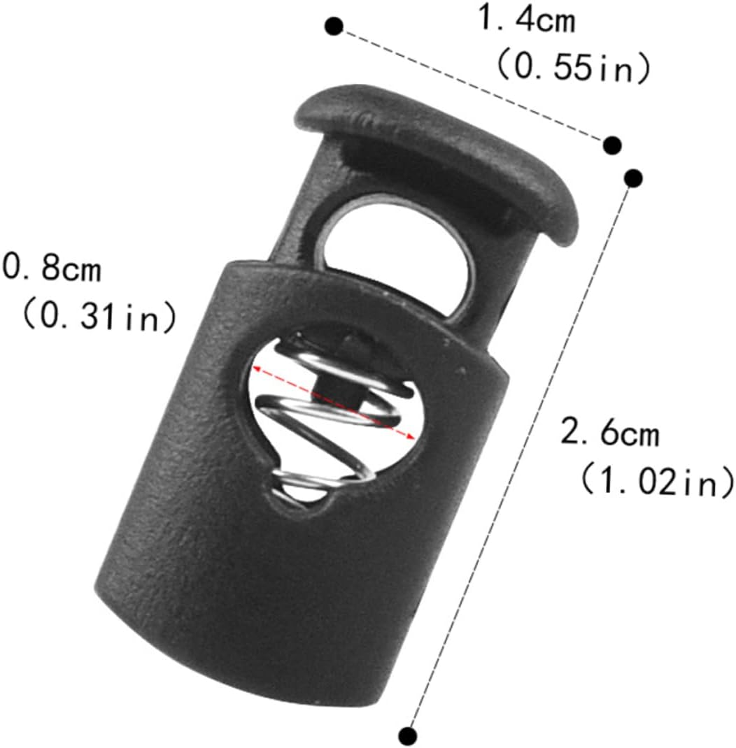 Gadpiparty Adjustable Spring Plug Cord Locks for Bags Clothing and Shoelaces Durable Plastic Draw Stop Slider for
