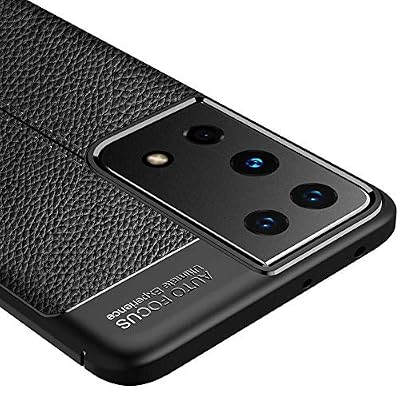 Spia Samsung Galaxy S21 Ultra Case Black Moss Silicone Cover Original Flexible Thin Improved Durable Anti-Shock Protector New Generation Design (Samsung Galaxy S21 Ultra, Black)