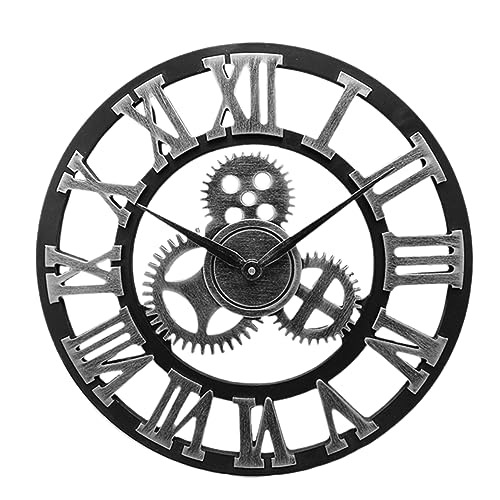 Horloge murale industrielle pour salon et cuisine design loft créatif 40cm - 2