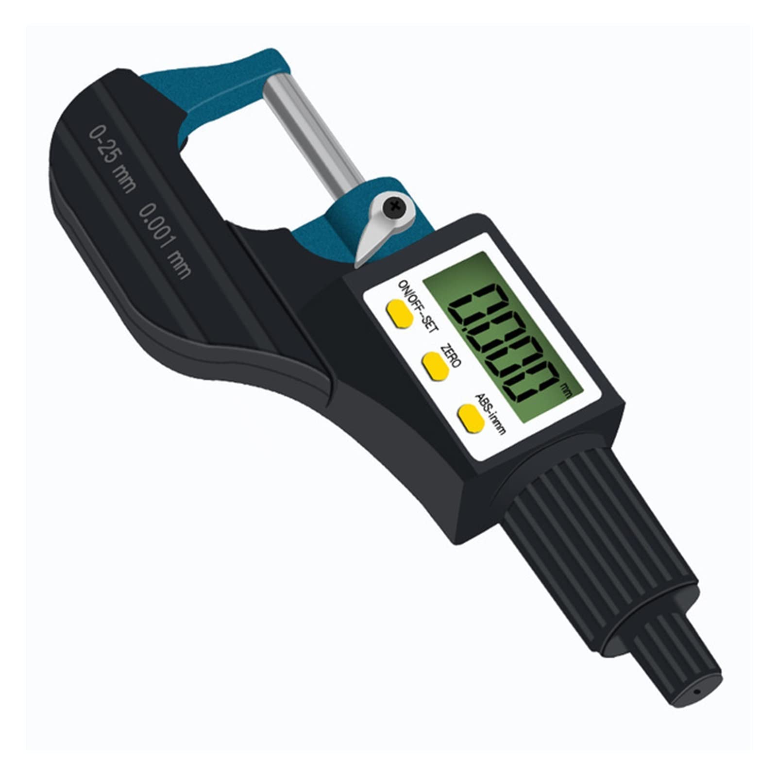 Micrometer, 0-25Mm Micron Digital Outside Micrometer Electronic Gauge 0.001Mm Measuring Tools(TypeB)
