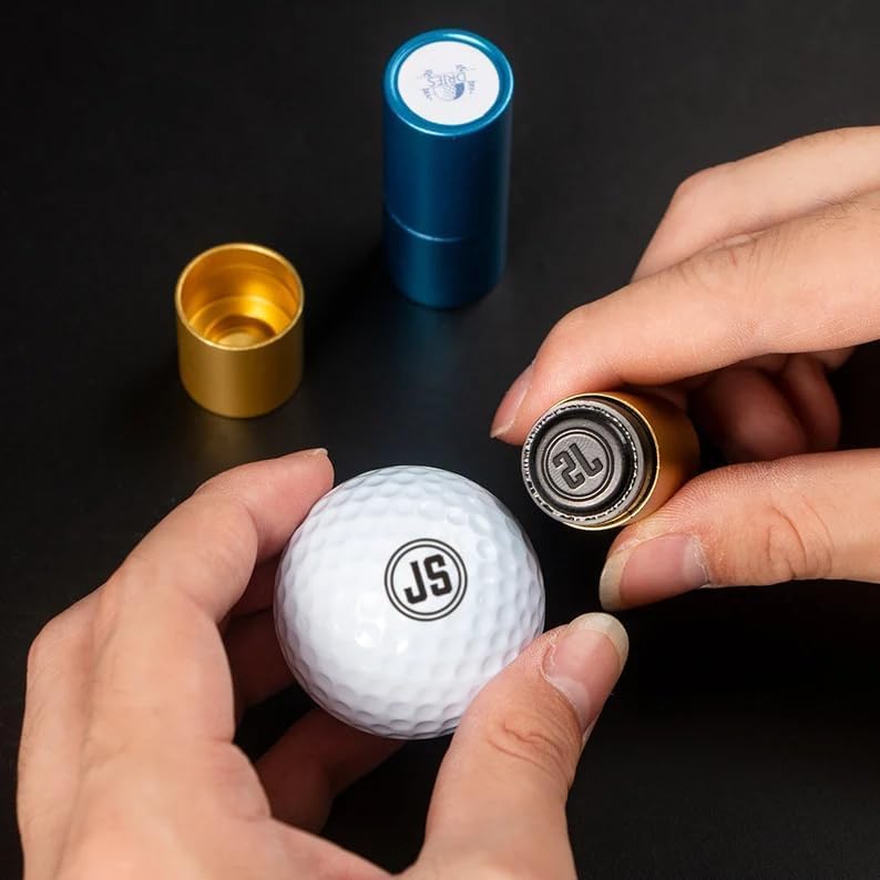 Personalized Metal Golf Ball Stamp with Ink Set, Custom Stainless Steel Self Inking Stamp, Customized Monogram Golf Ball Stamp, Ball Stamp, Unique Gift for Golfer, Golf Ball Marker