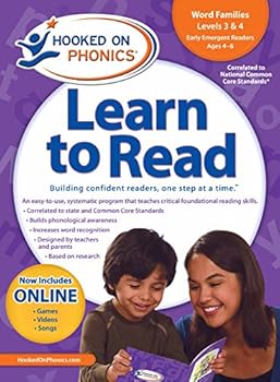 Paperback Amazon Exclusive Hooked On Phonics LTR Kindergarten Word Families 3&4 w/BONUS DVD Book
