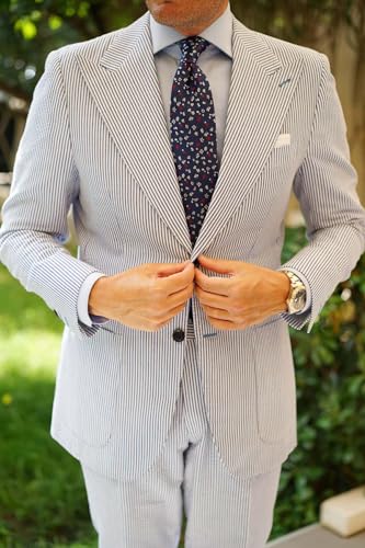 Image of OTAA Floral Necktie Casual Ties for Men - Perfect Neck Tie for Groomsmen Wedding Ties or Formal Occasions