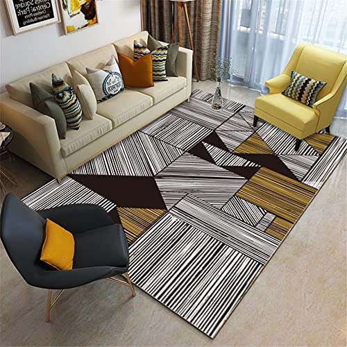 Tapis salon gris pinstripe 60x90 cm lavable et antidérapant