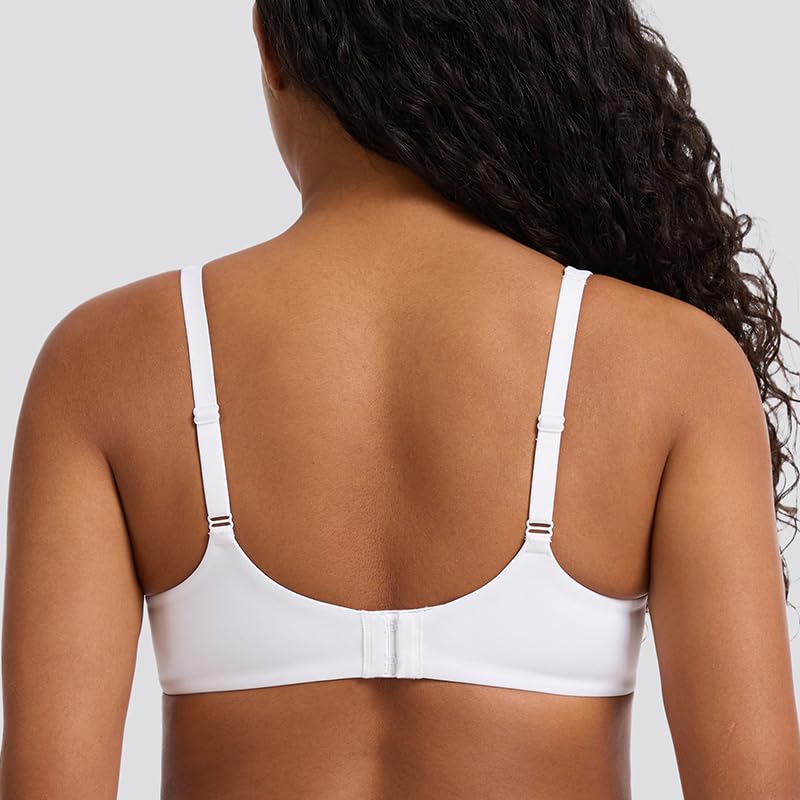 MELENECA Biustonosz Minimizer z Dekoltem w Serek (V-neck) — z Fisbiną, Plus Size, Plunge, Bez Wypełnienia, Bezszwowy (T-shirt)