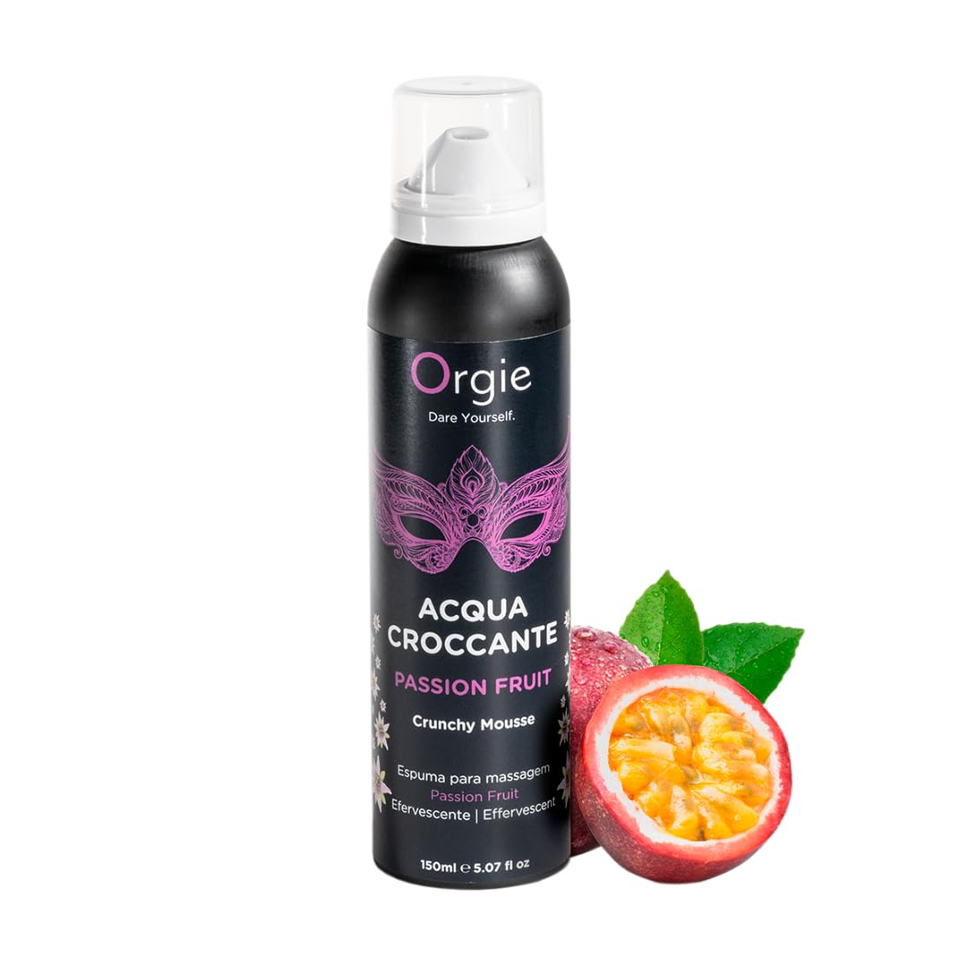 Orgie Acqua Croccante Mousse de Masaje Efervescente 150ml con Fragancia Maracuyá para Juegos Previos Sensoriales