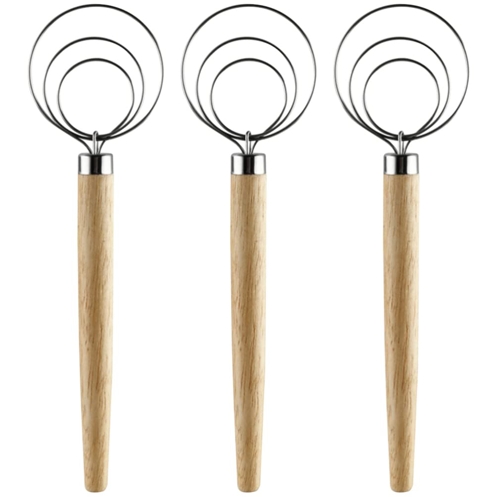 Luxshiny 3pcs Manual Whisk Handle Versatile Kitchen Tool for Mixing Sauces Eggs and Batter Lightweight and Easy to Use