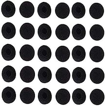 Lsgoodcare 50Pcs Soft Foam Earbud Headphone Ear Pads Replacement Sponge Covers Tips Foam Cushions Pad Protector Earplugs for Earphone Headset Earpiece MP3 MP4 Moblie Phone, Diameter 18MM, Black Color