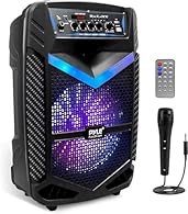 600 WATT POWER: This high powered wireless karaoke PA portable bluetooth speaker is equipped w/ 10" subwoofer and 1" tweeter with 600 watt peak power / 300W RMS at 3.6 ohm for full range stereo sound reproduction and impressive bass response COMPATIB...