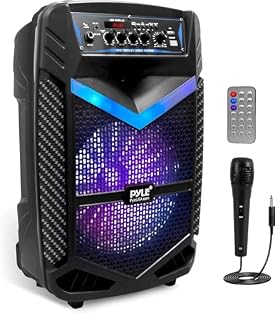 600 WATT POWER: This high powered wireless karaoke PA portable bluetooth speaker is equipped w/ 10" subwoofer and 1" tweeter with 600 watt peak power / 300W RMS at 3.6 ohm for full range stereo sound reproduction and impressive bass response COMPATIB...