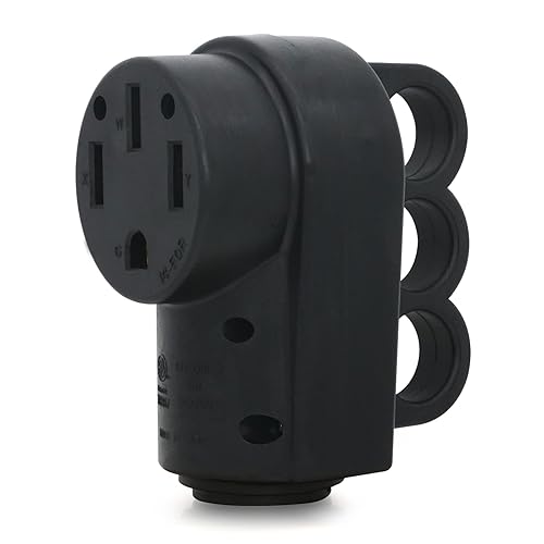 Veepeak Enchufe hembra de repuesto para receptáculo RV de 50 amperios, NEMA 14-50R, resistente, 125V250V, 4 clavijas, conector de alimentación