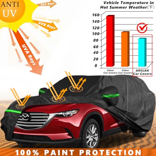 Image of Waterproof Car Cover for Mazda CX-5 (2012-2025),210D All Weather Car Covers with Zipper Door,Windproof Bands for Sun UV Snow Rain Dust Hail Protection