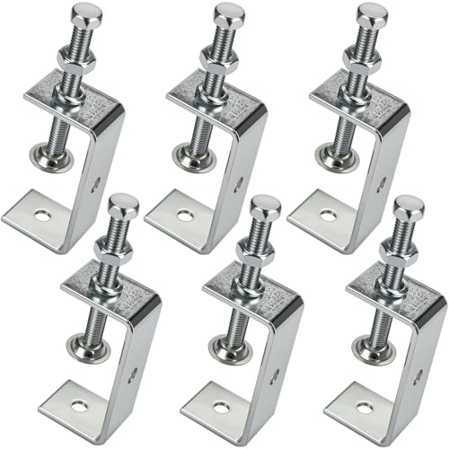 6 Stück C-Klemme - C Zwingen Klemmen Set Schraubzwingen Verstellbaren Schraubklemme Trägerklemme Fixierzange Tischklemme Edelstahl für Schweißen, Tischlerei, Gebäude, Holzarbeiten (C-65MM)
