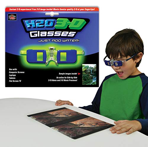 Play Visions Kids H2O 3D Glasses - Unique Toy, Just Add Water for an Instant 3D Experience - Works with Computer Screens, Laptops, Tablets, Flat Screen TV's, and More
