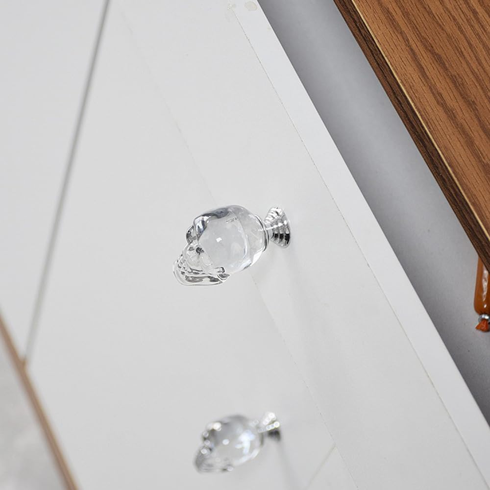 Set di 10 pomelli decorativi per cassetti con teschio di cristallo, tooloflife, maniglie per mobili per comò, cassetti, armadietti, cristallo artificiale, lega di alluminio, Acciaio Inox