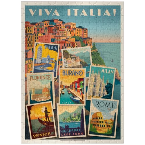 MyPuzzle Italy: Viva Italia! Collage, Vintage Poster - Rompecabezas Premium de 300 Piezas para Adultos miniatura 1