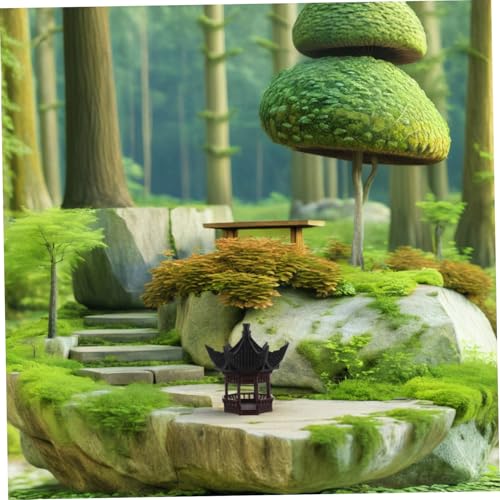 Mini statue de jardin style pagode chinoise avec détails sculptés fins