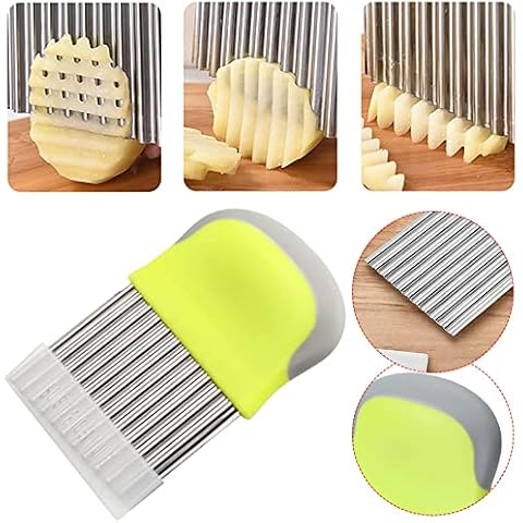Meihuigo Wellenschneider für Gemüse und Obst, Multifunktion Riffelmesser zum Schneiden, Wellenschneider Kinder für Pommes, Obst, Gemüse und Butter - Spülmaschinenfest Cover
