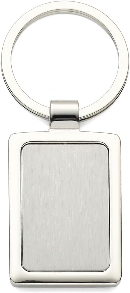 20 Pack Engravable Custom Keychains High-Polished Silver Metal Car Key Holders Premium Blank Keyfobs for Corporate Gift