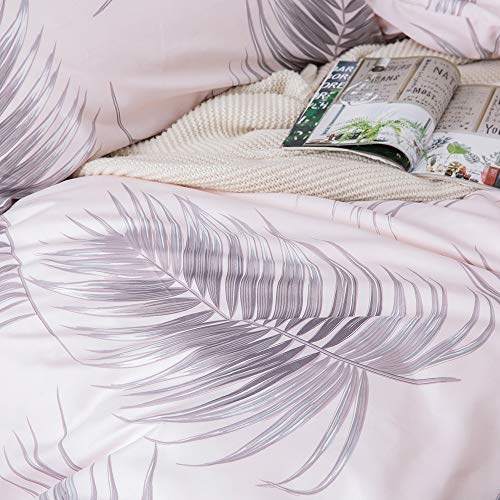 OSVINO Bed Set 2/3 Stuks Set Dekbedovertrek Set Herfstbladeren Zachte Elegantie Kussensloop All Season Home Hotel, Roze… - Image 8