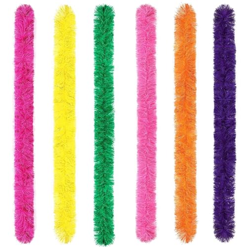 Feathers Boas Artificial Fluffy Boas 5 Ft Decoration for DIY Crafts Wedding Costume Christmas Party Supplies (mix colors 6PCS)