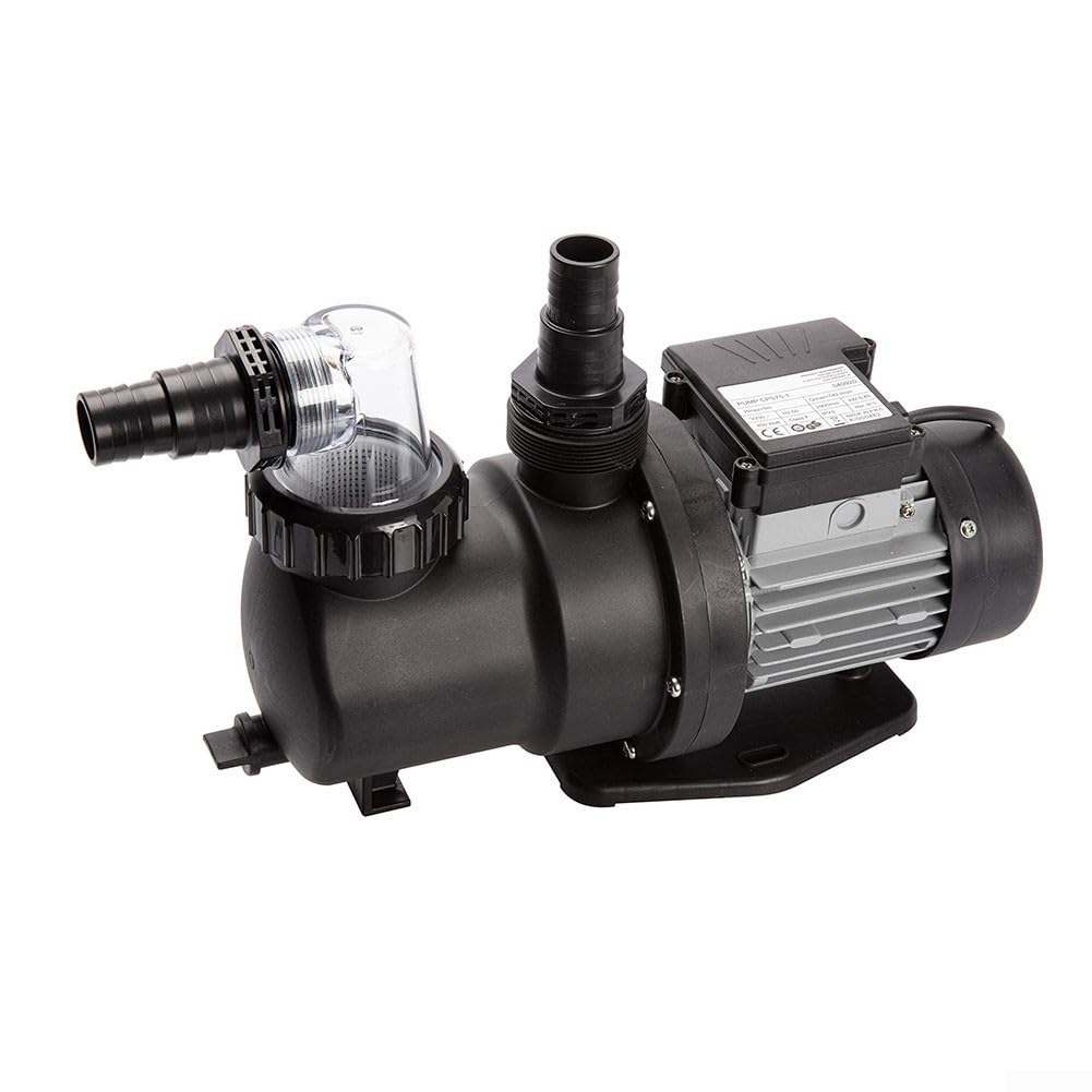 1 pompa per piscina con timer, pompa per piscina fuori terra, portata 9,5 m³/h, funzionamento silenzioso, protezione termica integrata, modello SPS100 per piscine interrate