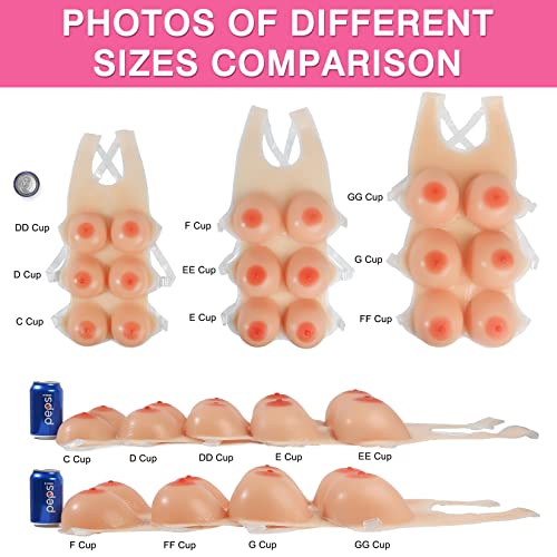 Vollence F Cup Strap On Silicone Breast Forms For Transwomen Nude #TOP3