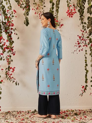 Image of Amazon Brand - Anarva Women's Cotton Printed Straight Kurti