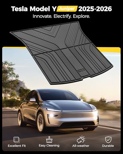 Image of 3W Tesla Model Y Juniper 2025 2026 Cargo Liner Standard Premium Performance | Rear Trunk Mat, Model Y Juniper Accessories, Anti-Slip TPE All Weather Custom Fit, Model Y Accessories, Vigormold