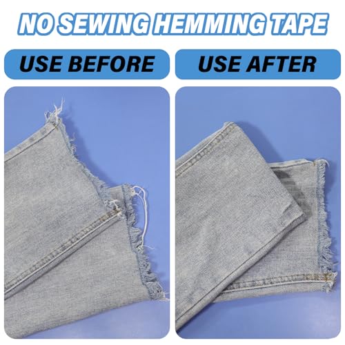 double sided tape for clothes - heavy duty fabric tape strong adhesive cloth hemming hem tape no sewing or ironing gluing - 25 inch x 164 feet