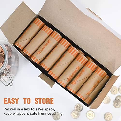 Image of LLIKED 864 PCS Quarters Preformed Coin Roll Wrappers-Quarters