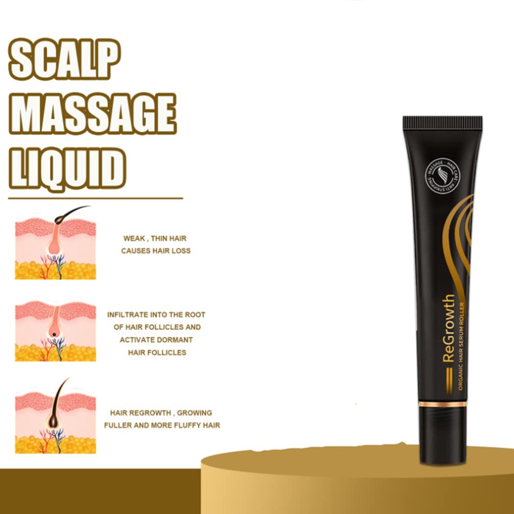 Buy UKKUER 4pcs Regrowth Organic Hair Serum Roller, Hair Growth Serum