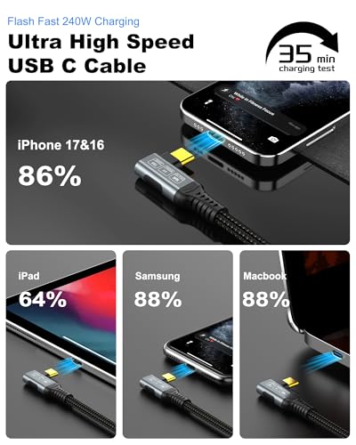 80Gbps Right Angle USB 4 Cable for Thunderbolt 5 Cable 1.6FT - image 6