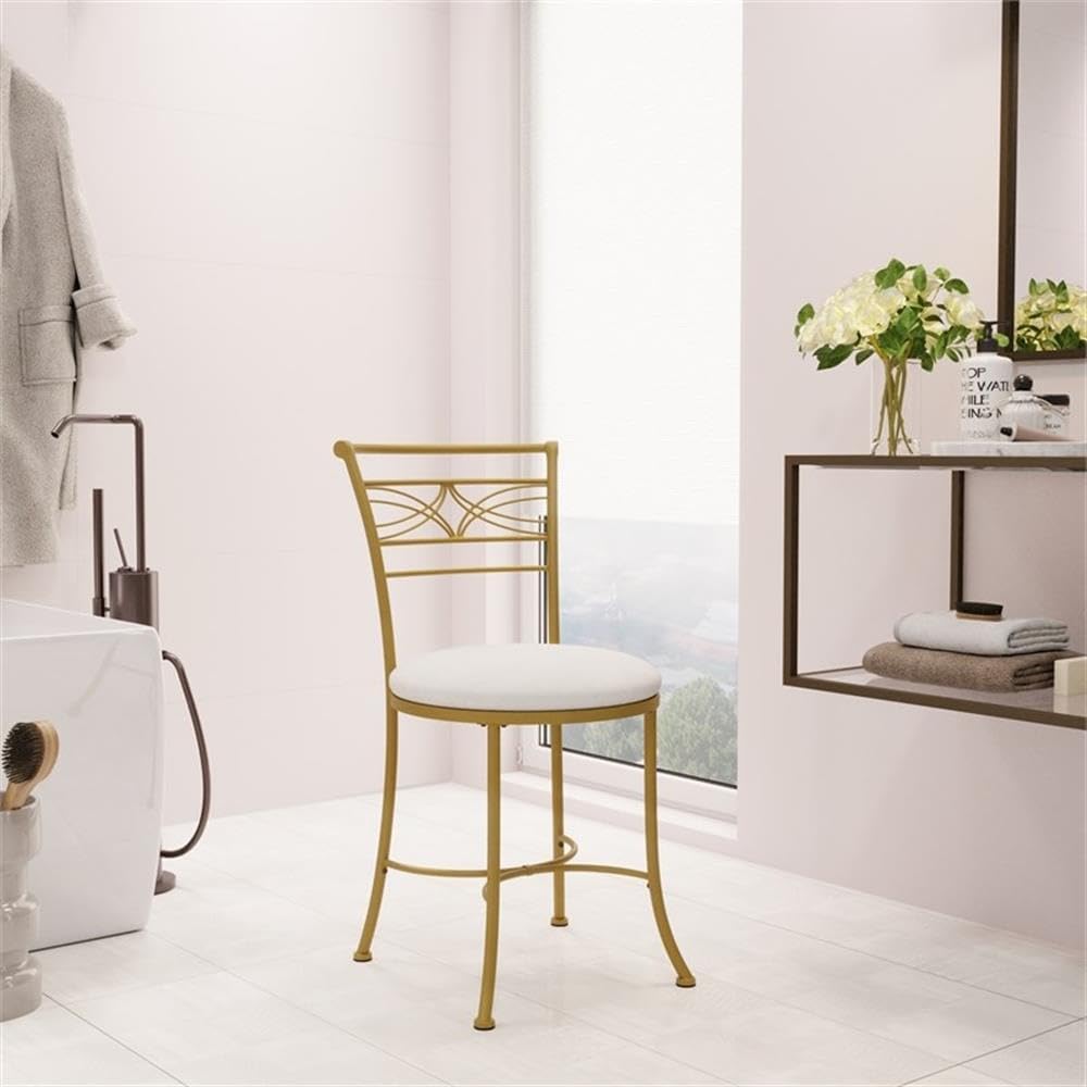 Hillsdale Dutton Vanity Stool, Gold
